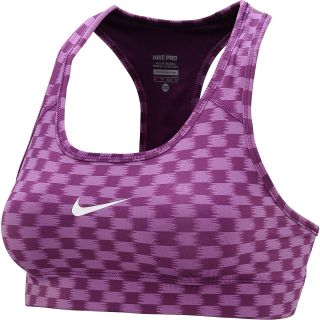 NIKE Womens Pro Printed Sports Bra   Size XS/Extra Small, Grape/violet