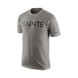 NIKE Mens New Orleans Saints Wordmark Short Sleeve T Shirt   Size Xl, Dk.grey