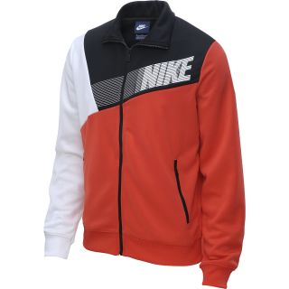 NIKE Mens Colorblocked Full Zip Track Jacket   Size Large, Black/white