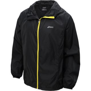 ASICS Mens Packable Jacket   Size Medium, Black/yellow