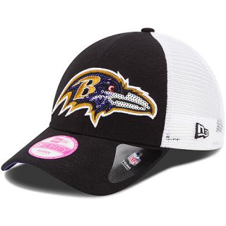 NEW ERA Womens Baltimore Ravens 9FORTY Sequin Shimmer Cap, Black