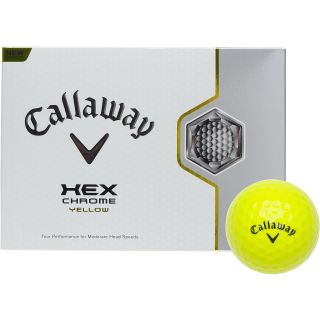 CALLAWAY HEX Chrome Golf Balls   Yellow   12 Pack, Yellow