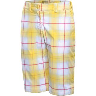 NIKE Womens Modern Rise Plaid Golf Shorts   Size 6, Dandelion Yellow