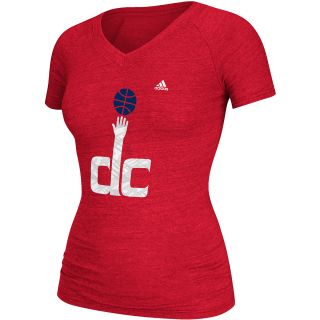 adidas Womens Washington Wizards Tri Blend Pattern Logo Short Sleeve T Shirt  