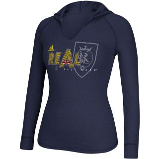 adidas Womens Real Salt Lake Throw In Hooded Long Sleeve T Shirt   Size Small,