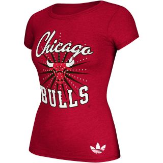 adidas Womens Chicago Bulls Originals Shootout Short Sleeve T Shirt   Size
