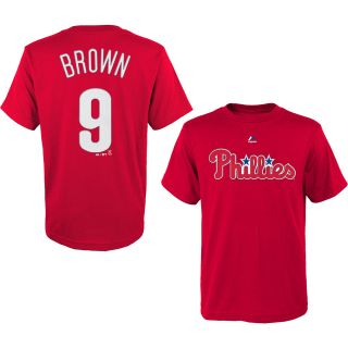 MAJESTIC ATHLETIC Youth Philadelphia Phillies Domonic Brown Name And Number T 