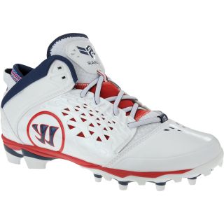 WARRIOR Mens Adonis Lacrosse Cleats   Size 12, White/blue/red
