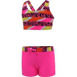 LAGUNA Girls Wild Zebra 2 Piece Swimsuit   Size 10, Pink