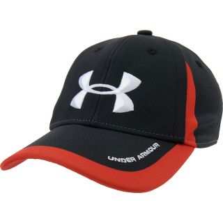 UNDER ARMOUR Boys Sideline Mesh Stretch Fit Cap, Black/red/white