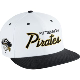 NIKE Mens Pittsburgh Pirates MLB Coop SSC Throwback Adjustable Cap, White