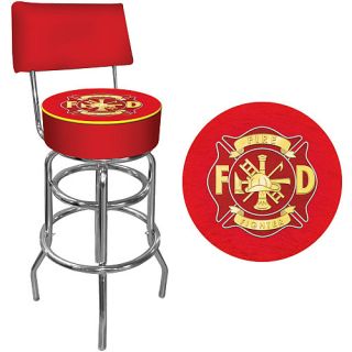 Trademark Global Fire Fighter Padded Bar Stool with Back (FF1100)