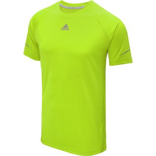 adidas Mens Climacool Run Short Sleeve T Shirt   Size 2xl, Solar Slime