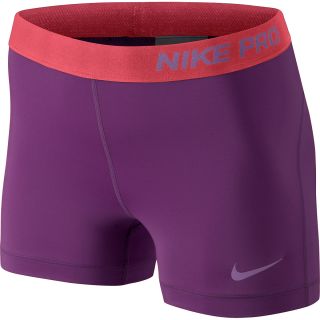 NIKE Womens Pro 3 Shorts   Size Large, Grape/violet