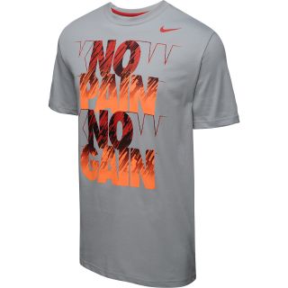 NIKE Mens No Pain No Gain Short Sleeve T Shirt   Size Xl, Base Grey/red