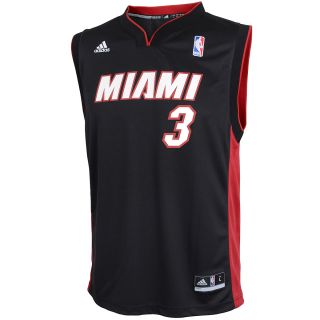 adidas Youth Miami Heat Dwayne Wade Replica Road Jersey   Size Small, Black