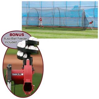 Heater Complete Home Batting Cage with Heater Jr. Pitching Machine (BSC599)