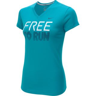 NIKE Womens Free To Run Short Sleeve T Shirt   Size XS/Extra Small, Turbo