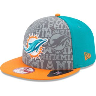 NEW ERA Mens Miami Dolphins Reflective Draft 9FIFTY One Size Fits All Cap, Aqua