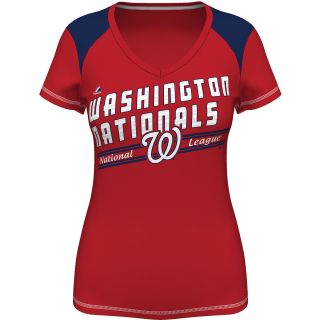 MAJESTIC ATHLETIC Womens Washington Nationals Superior Speed V Neck T Shirt  