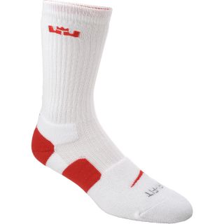 NIKE Mens LeBron Elite Basketball Crew Socks   Size Large, White/red