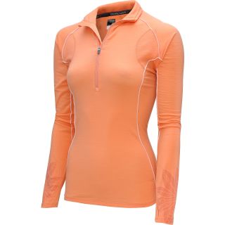 ICEBREAKER Womens Flash 1/2 Zip Long Sleeve Shirt   Size Medium, Peach