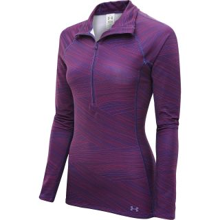 UNDER ARMOUR Womens ColdGear Cozy Printed 1/4 Zip Pullover   Size Large,