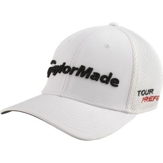 TAYLORMADE Mens Cage Stretch Fit Golf Cap   Size S/m, White