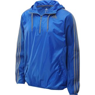 adidas Mens Ultimate Half Zip Wind Jacket   Size Large, Blue Beauty/grey