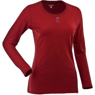 Antigua Womens Los Angeles Angels Relax LS 100% Cotton Washed Jersey Scoop