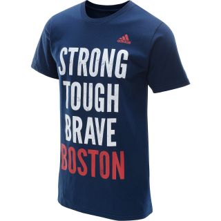 adidas Mens Boston Strong Short Sleeve T Shirt   Size Xl, Navy