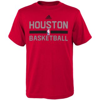 adidas Youth Houston Rockets Practice Short Sleeve T Shirt   Size Medium, Red