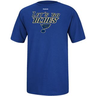 REEBOK Mens St. Louis Blues Lets Go Blue Short Sleeve T Shirt   Size Small,