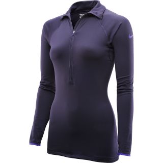 NIKE Womens Pro Hyperwarm Tipped 1/2 Zip Shirt   Size XS/Extra Small, Purple