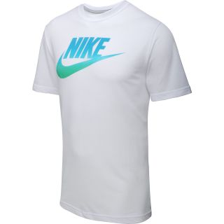 NIKE Mens Futura Fade Short Sleeve T Shirt   Size Medium, White/grey/blue