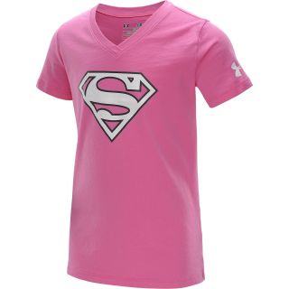 UNDER ARMOUR Girls Alter Ego Supergirl V Neck Short Sleeve T Shirt   Size Xl,