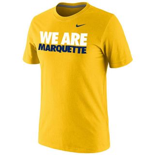NIKE Mens Marquette Golden Eagles We Are Marquette Classic Gold Short Sleeve