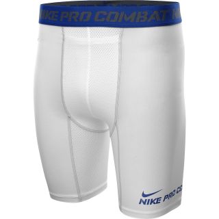 NIKE Mens Pro Hyper Cool Training Shorts   Size Small, White/varsity Royal