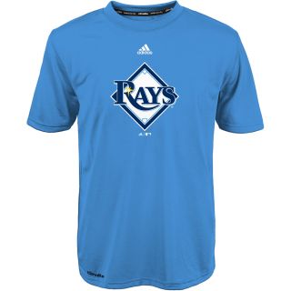 adidas Youth Tampa Bay Rays ClimaLite Team Logo Short Sleeve T Shirt   Size