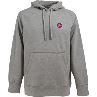 Antigua Mens Chicago Cubs Signature Hooded Gray Pullover Sweatshirt   Size