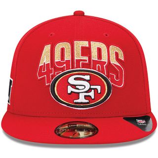 NEW ERA Mens San Francisco 49ers Draft 59FIFTY Fitted Cap   Size 7.75, Red