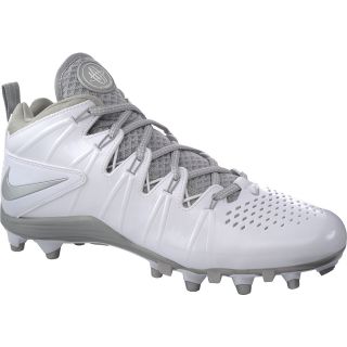 NIKE Mens Huarache 4 Mid Lacrosse Cleats   Size 7.5, White/silver