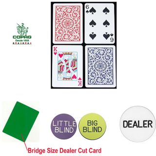 Copag Bridge Size Plastic Playing Cards and Dealer Kit (10 B6734R KIT)
