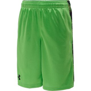 UNDER ARMOUR Boys Ultimate Printed Inset Shorts   Size Large, Lizard/black