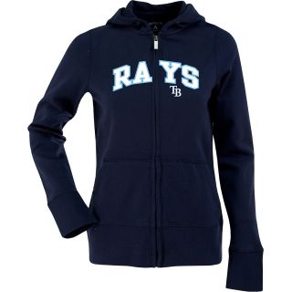 Antigua Womens Tampa Bay Rays Signature Hood Applique Full Zip Sweatshirt  