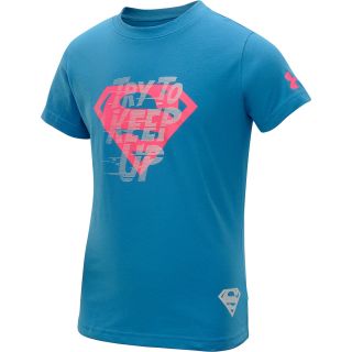 UNDER ARMOUR Girls Alter Ego Neon Supergirl Verbiage Short Sleeve T Shirt  