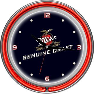 Trademark Global Miller Genuine Draft 14 Inch Neon Wall Clock (MGD1400)