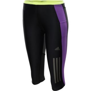 adidas Womens Supernova 3/4 Running Tights   Size Large, Black/electricity