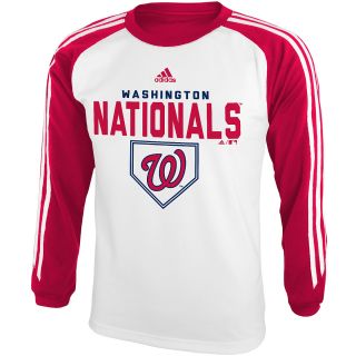 adidas Youth Washington Nationals Out Field Long Sleeve T Shirt   Size Medium