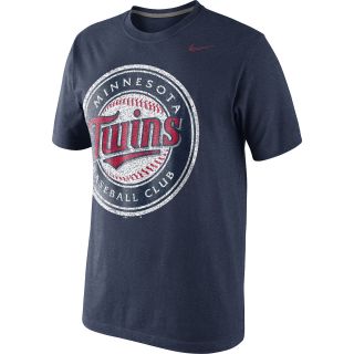 NIKE Mens Minnesota Twins Tri Blend Wordmark Logo T Shirt   Size Small,